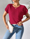 Round Neck Short Sleeve Knit Top