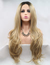 13*3" Lace Front Wigs Synthetic Long Wavy 24" 130% Density