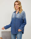 Pocketed Button Up Dropped Shoulder Denim Jakcet