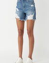 RISEN High Waisted Distressed Denim Shorts