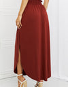 Zenana It's My Time Full Size Side Scoop Scrunch Skirt in Dark Rust