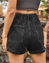 High-Waist Denim Shorts with Pockets