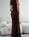 Devine Round Neck Sleeveless Maxi Fishtail Dress