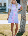 Women Tie-Dye Belted T-Shirt Dress