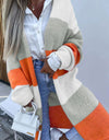 Color Block Open Front Duster Cardigan