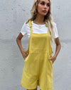 Tie Cuffed Short Overalls with Pockets