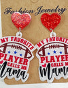 Heart Shape Sports Theme Acrylic Dangle Earrings