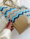 Chevron Straw Tote Bag