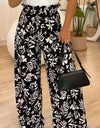 Full Size Printed High Waist Wide Leg Pants