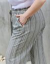 Heimish Find Your Path Full Size Paperbag Waist Striped Culotte Pants