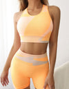 Color Block Sports Bra and Shorts Set