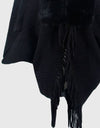 Open Front Fringe Hem Poncho