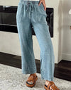 Drawstring High Waist Jeans with Pockets