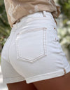 Asymmetrical Waist Denim Shorts