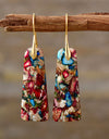 Geometrical Shape Imperial Jasper Dangle Earrings