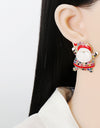 Rhinestone Alloy Santa Earrings