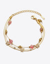 Zircon Decor Butterfly Double-Layered Bracelet