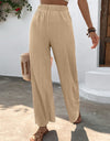 Textured High-Waist Wide Leg Pants