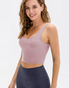 Cropped Scoop Neck Active Tank Top