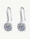 925 Sterling Silver Moissanite Hook Earrings