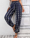 Tied Printed High Waist Pants