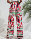 Printed High-Rise Wide Leg Pants