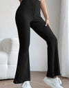 Basic Bae Full Size Ribbed High Waist Flare Pants