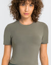 Round Neck Short Sleeve Yoga Tee