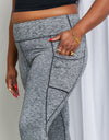 Rae Mode Full Size Heathered Wide Waistband Yoga Leggings