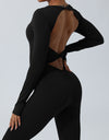 Twisted Backless Long Sleeve Jumpsuit