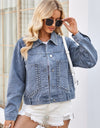 Studded Long Sleeve Denim Jacket
