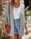 Ribbed Open Front Knit Cardigan