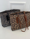 PU Leather Leopard Tote Bag