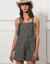 BiBi Tie Strap Washed Stripe Denim Overalls