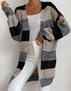 Striped Long Sleeve Duster Cardigan