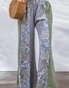 Mixed Print Pull-On Wide Leg Pants