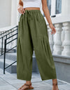 Drawstring Pocketed Wide Leg Pant