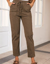 Drawstring Straight Pants with Pockets