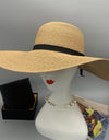 Bow Paper Braided Wide Brim Hat