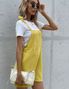 Tie Cuffed Short Overalls with Pockets