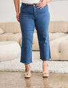 RFM Crop Chloe Full Size Tummy Control High Waist Raw Hem Jeans