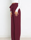 Tie Front Paperbag Wide Leg Pants