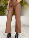 Drawstring Wide Leg Long Pants