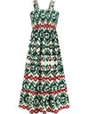 Smocked Printed Square Neck Sleeveless Dress