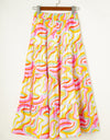 Printed Elastic Waist Skirt