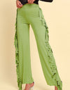 Fringe Trim Wide Leg Pants