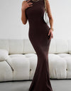 Devine Round Neck Sleeveless Maxi Fishtail Dress