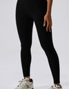 Wide Waistband Slim Fit Back Pocket Sports Leggings