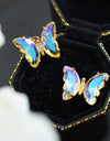 Gold-Plated Butterfly Stud Earrings