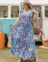 Plus Size Printed Cap Sleeve Dress